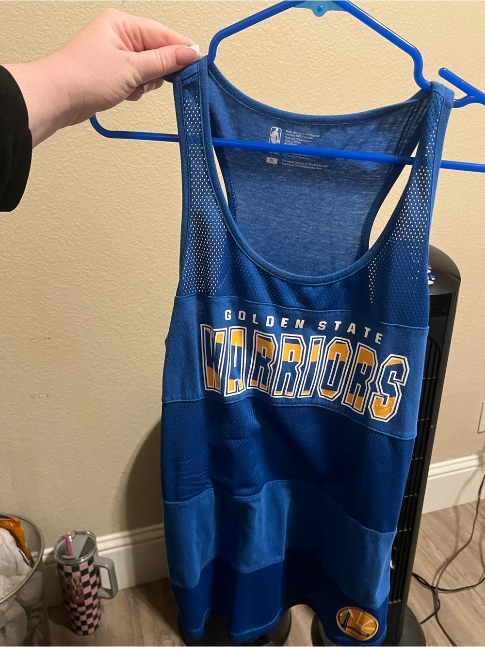 NBA Blue Mesh Tank Top with Yellow Accents